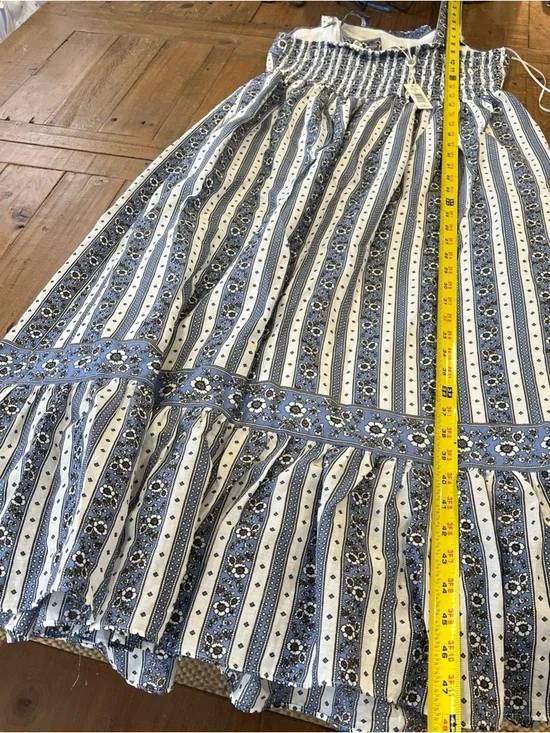 Max Studio Spaghetti strap Floral Maxi Dress Women’s Large Blue Cottagecore New - Picture 10 of 12